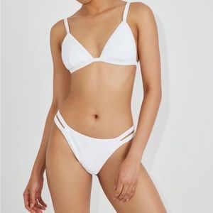NWT Garage Tiny Side Strap Bright White Bikini Bottom